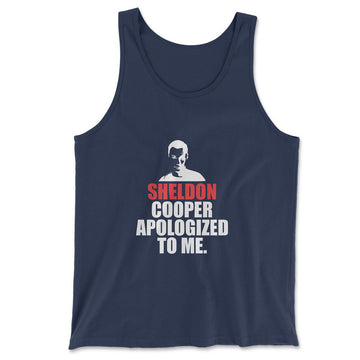 Sheldon Cooper Apologized To Me Men/Unisex Tank in Navy color